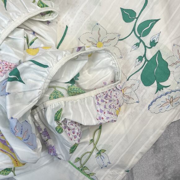 Vintage Barbara Brody For Martex Sheet Set Twin Size Bright Floral Flower Power - Picture 5 of 13